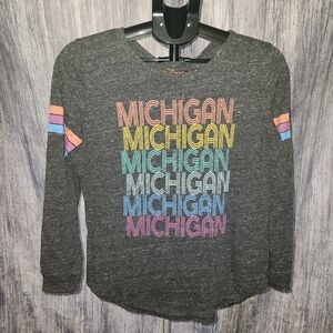 State of Mine Women's Michigan Long Sleeve T-Shirt Gray - Multicolor Size Small‎